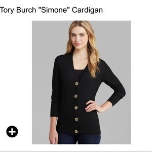 Tory Burch XL girls/xs ladies Blk Simone Cardigan